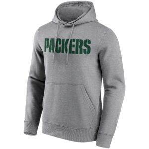 Green Bay Packers Neutral Colour Wordmark Hoodie - Mens - Big & Tall