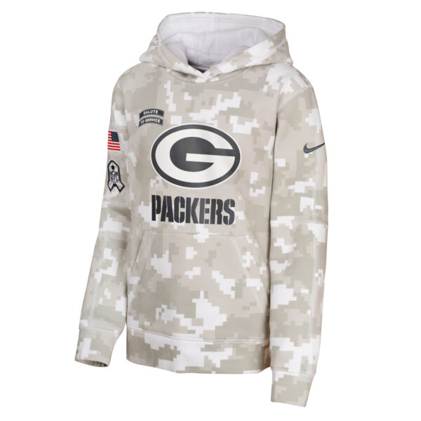 Green Bay Packers Nike 2024 Salute To Service Hoodie - Youth - Image 2