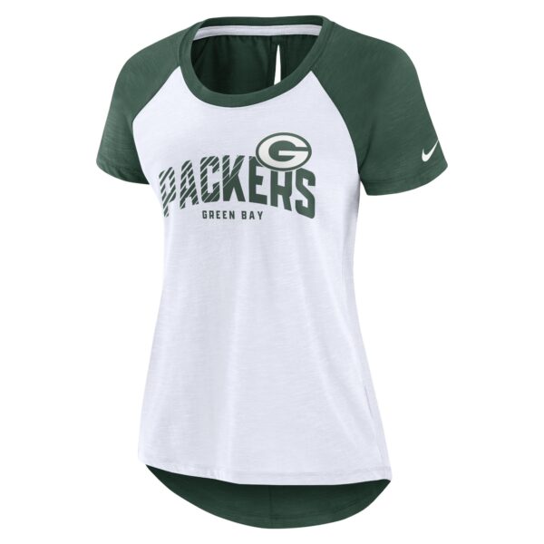 Green Bay Packers Nike Back Slit Fashion Top - Womens
