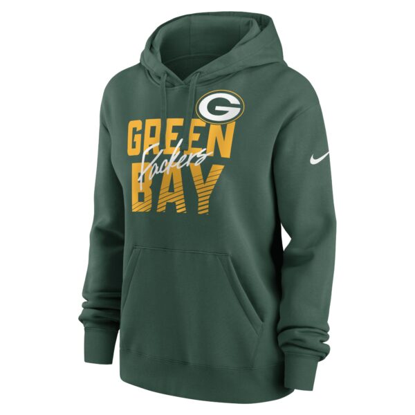 Green Bay Packers Nike Club Fleece Hoodie - Womens - Image 2