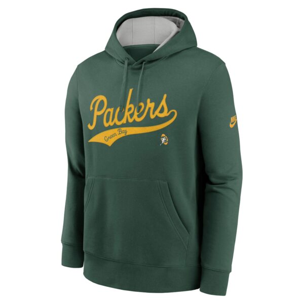 Green Bay Packers Nike Club Fleece Pullover Hoodie - Mens - Image 2