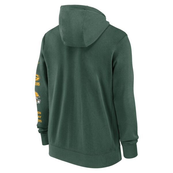 Green Bay Packers Nike Cotton Full-Zip Fleece Hoodie - Mens - Image 3