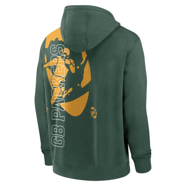 Green Bay Packers Nike Fleece Rewind Hoodie - Mens - Image 3