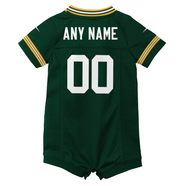 Green Bay Packers Nike Home Jersey Romper - Custom - Infant - Image 2