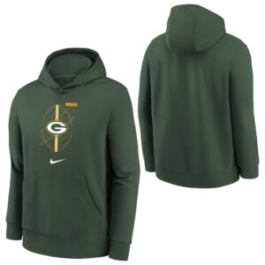 Green Bay Packers Nike Icon Club Fleece Hoodie - Fir  Youth