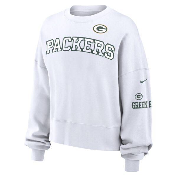 Green Bay Packers Nike Phoenix Oversized Crew Fleece - Womens - Image 2