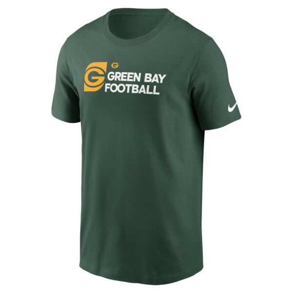 Green Bay Packers Nike Short Sleeve Essential Cotton T-Shirt - Mens - Image 2