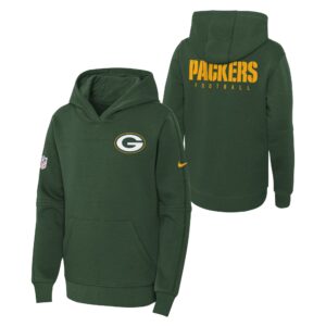 Green Bay Packers Nike Sideline Hoodie - Fir - Youth