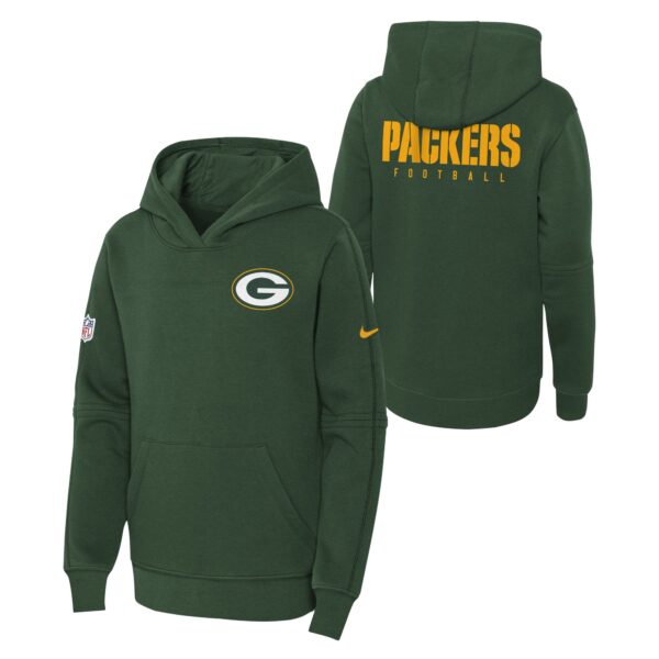 Green Bay Packers Nike Sideline Hoodie - Fir - Youth