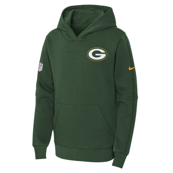 Green Bay Packers Nike Sideline Hoodie - Fir - Youth - Image 2