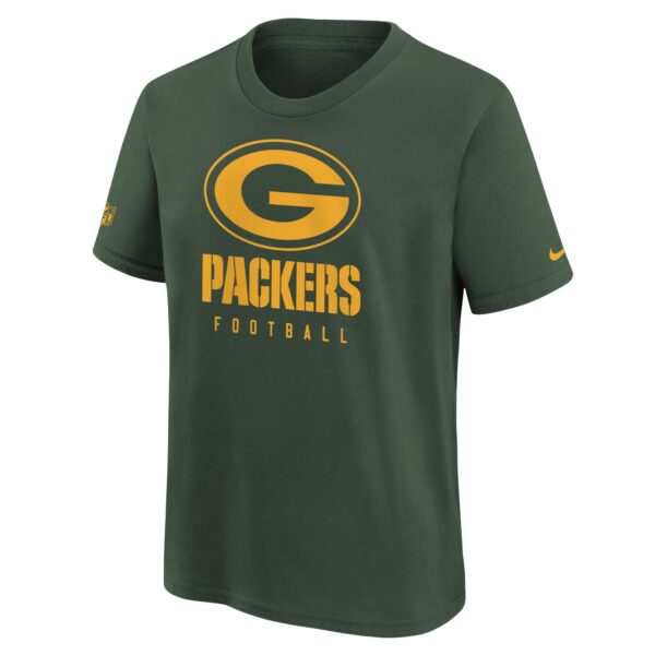Green Bay Packers Nike Team Issue Sideline T Shirt - Fir - Youth - Image 2