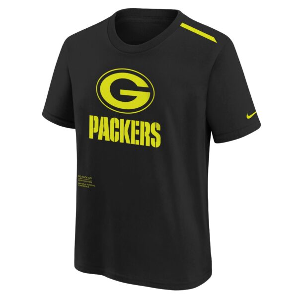 Green Bay Packers Volt Short Sleeve T-Shirt - Black -  Youth - Image 2