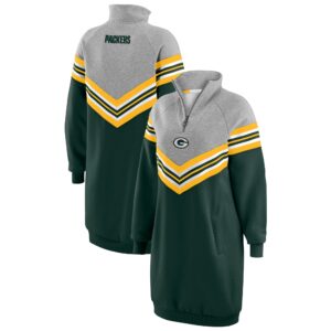 Green Bay Packers WEAR By Erin Andrews Chevron Stripe Dress - Womens