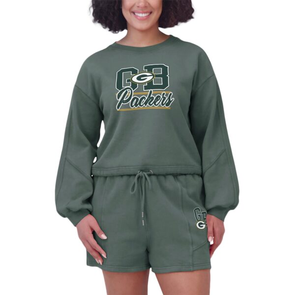 Green Bay Packers WEAR By Erin Andrews Washed Fleece Lounge Set - Womens - Image 7