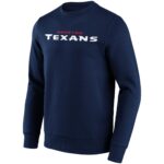 Houston Texans Primary Colour Wordmark Crew Sweatshirt - Mens - Big & Tall