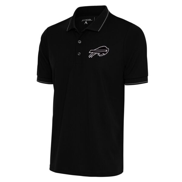 Men's Antigua Black Buffalo Bills Metallic Logo Affluent Polo