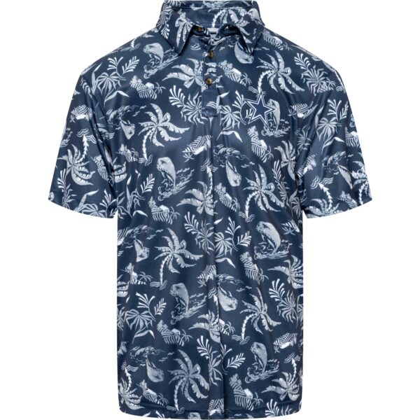 Men's Columbia Navy Dallas Cowboys Super Terminal Tackle Omni-Shade Polo - Image 2