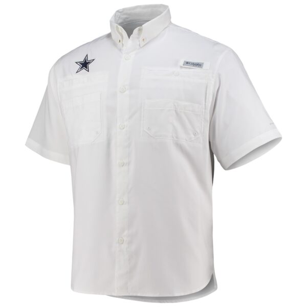 Men's Columbia White Dallas Cowboys Tamiami Omni-Shade Button-Down Shirt - Image 2