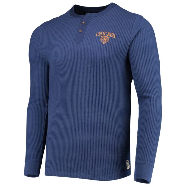 Men's Junk Food Navy Chicago Bears Thermal Henley Long Sleeve T-Shirt - Image 2