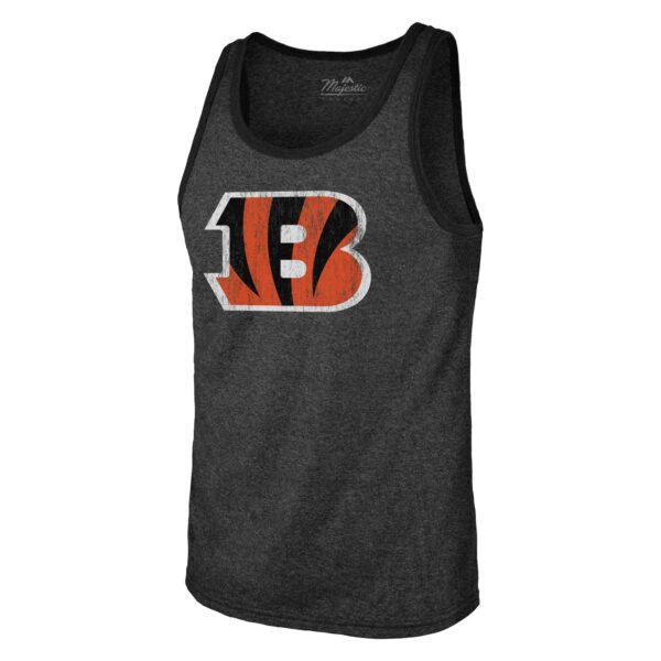 Men's Fanatics Joe Burrow Black Cincinnati Bengals Name & Number Tri-Blend Tank Top - Image 2