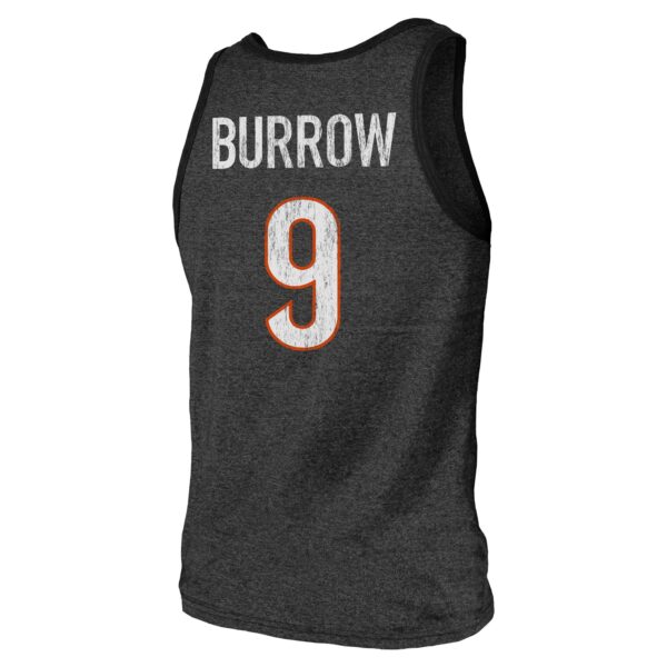 Men's Fanatics Joe Burrow Black Cincinnati Bengals Name & Number Tri-Blend Tank Top - Image 3