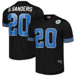 Men's Mitchell & Ness Barry Sanders Black Detroit Lions Retired Player Name & Number Mesh Top