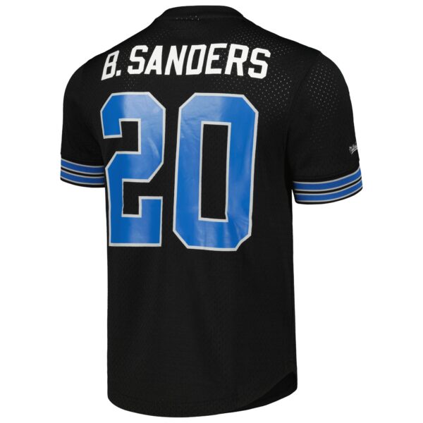 Men's Mitchell & Ness Barry Sanders Black Detroit Lions Retired Player Name & Number Mesh Top - Image 3