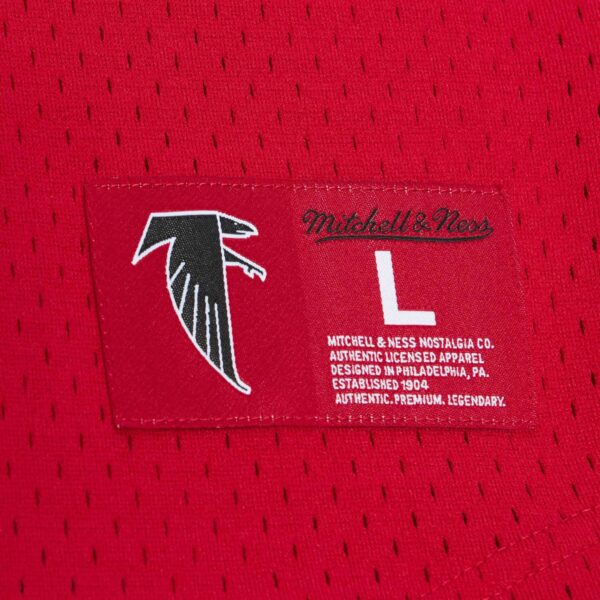Men's Mitchell & Ness Deion Sanders Red Atlanta Falcons Retired Player Name & Number Mesh Top - Image 5