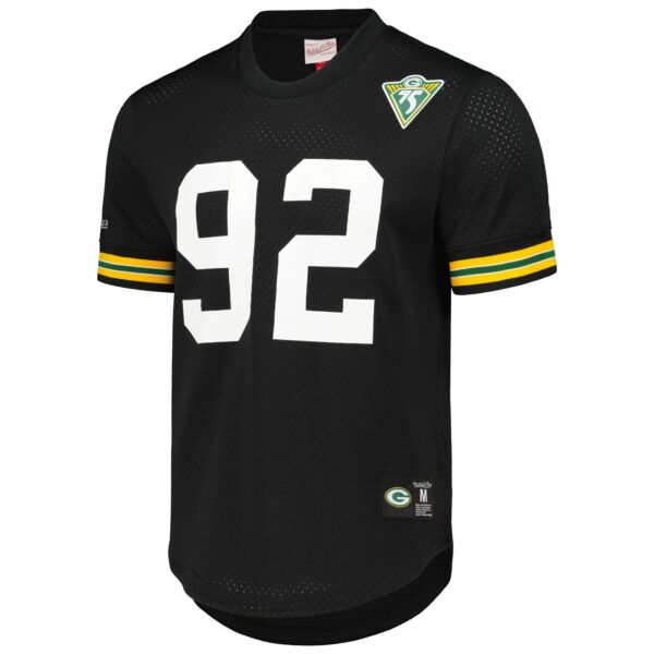 Men's Mitchell & Ness Reggie White Black Green Bay Packers Retired Player Name and Number Mesh Top - Image 2