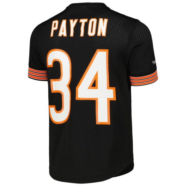 Men's Mitchell & Ness Walter Payton Black Chicago Bears Retired Player Name & Number Mesh Top - Image 3