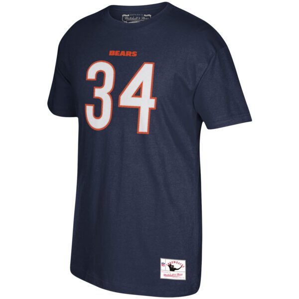 Men's Mitchell & Ness Walter Payton Navy Chicago Bears Retired Player Logo Name & Number T-Shirt - Image 2