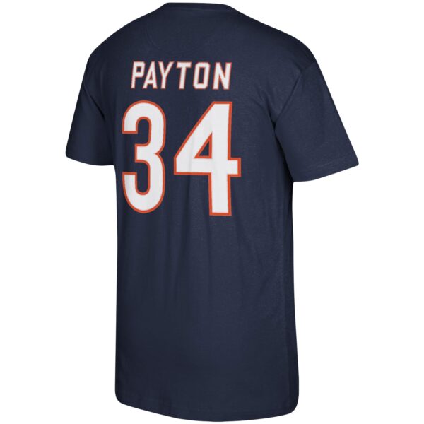 Men's Mitchell & Ness Walter Payton Navy Chicago Bears Retired Player Logo Name & Number T-Shirt - Image 3