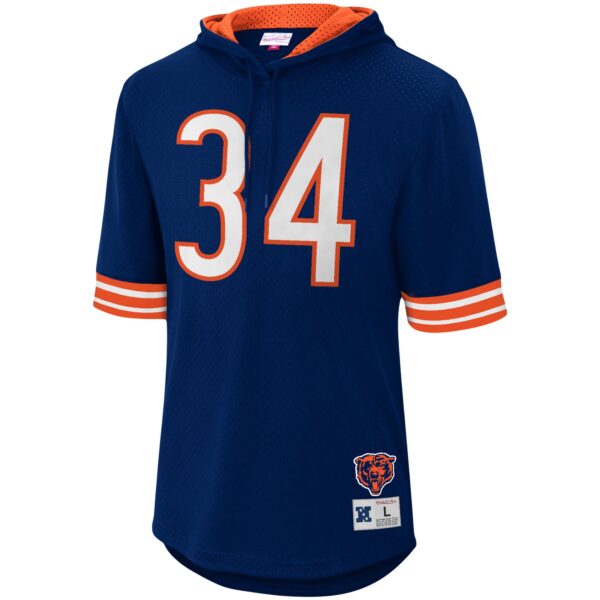Men's Mitchell & Ness Walter Payton Navy Chicago Bears Retired Player Mesh Name & Number Hoodie T-Shirt - Image 2