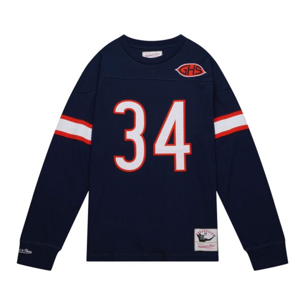 Men's Mitchell & Ness Walter Payton Navy Chicago Bears Throwback Retired Player Name & Number Long Sleeve Top - Image 2