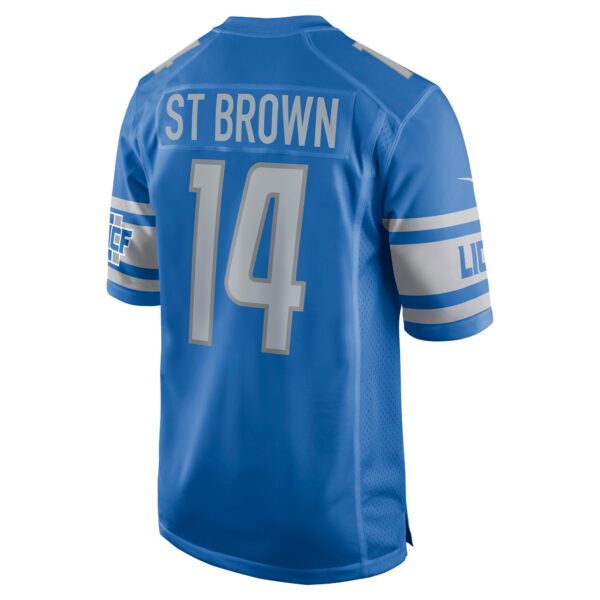 Men's Nike Amon-Ra St. Brown Blue Detroit Lions Game Player Jersey - Image 3