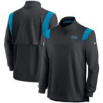 Men's Nike Black Carolina Panthers Sideline Coaches Repel Quarter-Zip Jacket