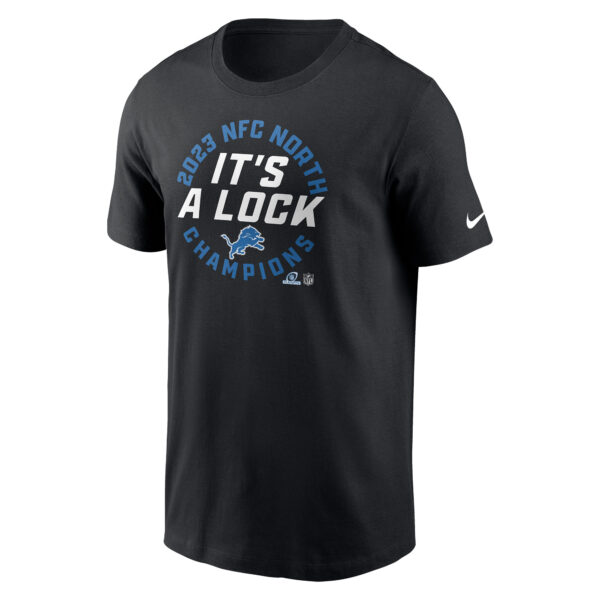 Men's Nike Black Detroit Lions 2023 NFC North Division Champions Locker Room Trophy Collection T-Shirt - Image 2