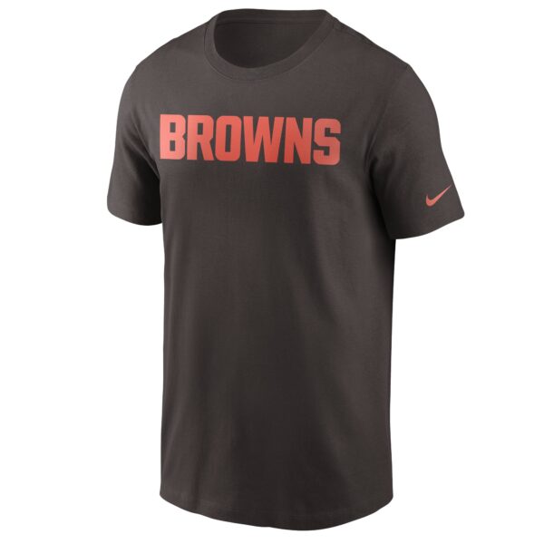 Men's Nike Brown Cleveland Browns Team Wordmark T-Shirt - Image 2