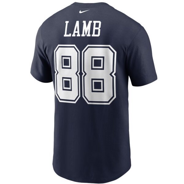 Men's Nike CeeDee Lamb Navy Dallas Cowboys Name & Number T-Shirt - Image 3