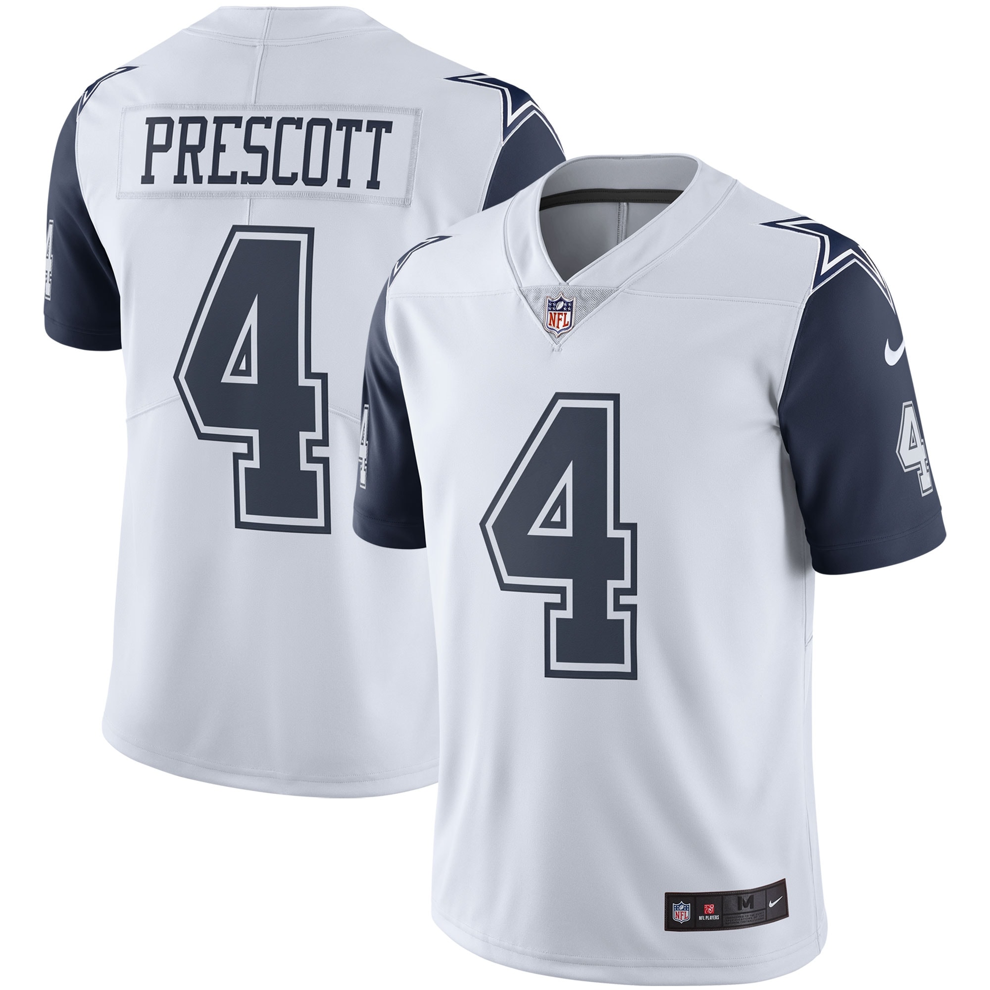 Men's Nike Dak Prescott Dallas Cowboys White Color Rush Vapor Limited Jersey - Image 1