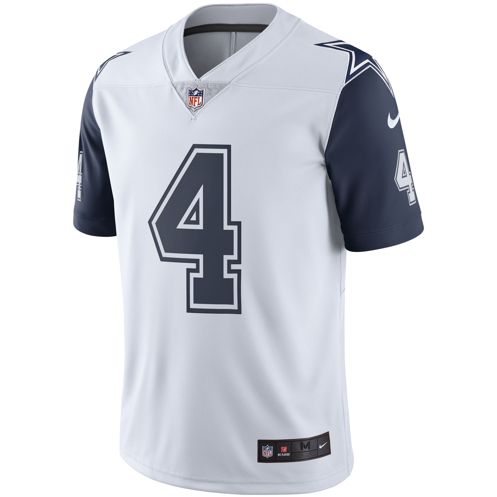 Men's Nike Dak Prescott Dallas Cowboys White Color Rush Vapor Limited Jersey - Image 2