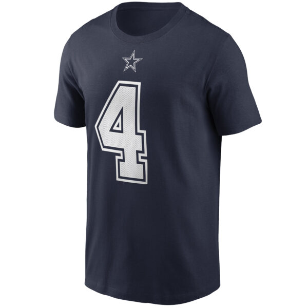 Men's Nike Dak Prescott Navy Dallas Cowboys Name & Number T-Shirt - Image 2