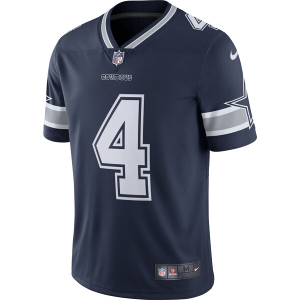 Men's Nike Dak Prescott Navy Dallas Cowboys Vapor Limited Player Jersey - Image 2