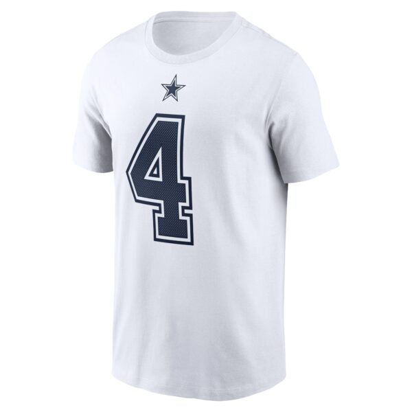 Men's Nike Dak Prescott White Dallas Cowboys Name & Number T-Shirt - Image 2