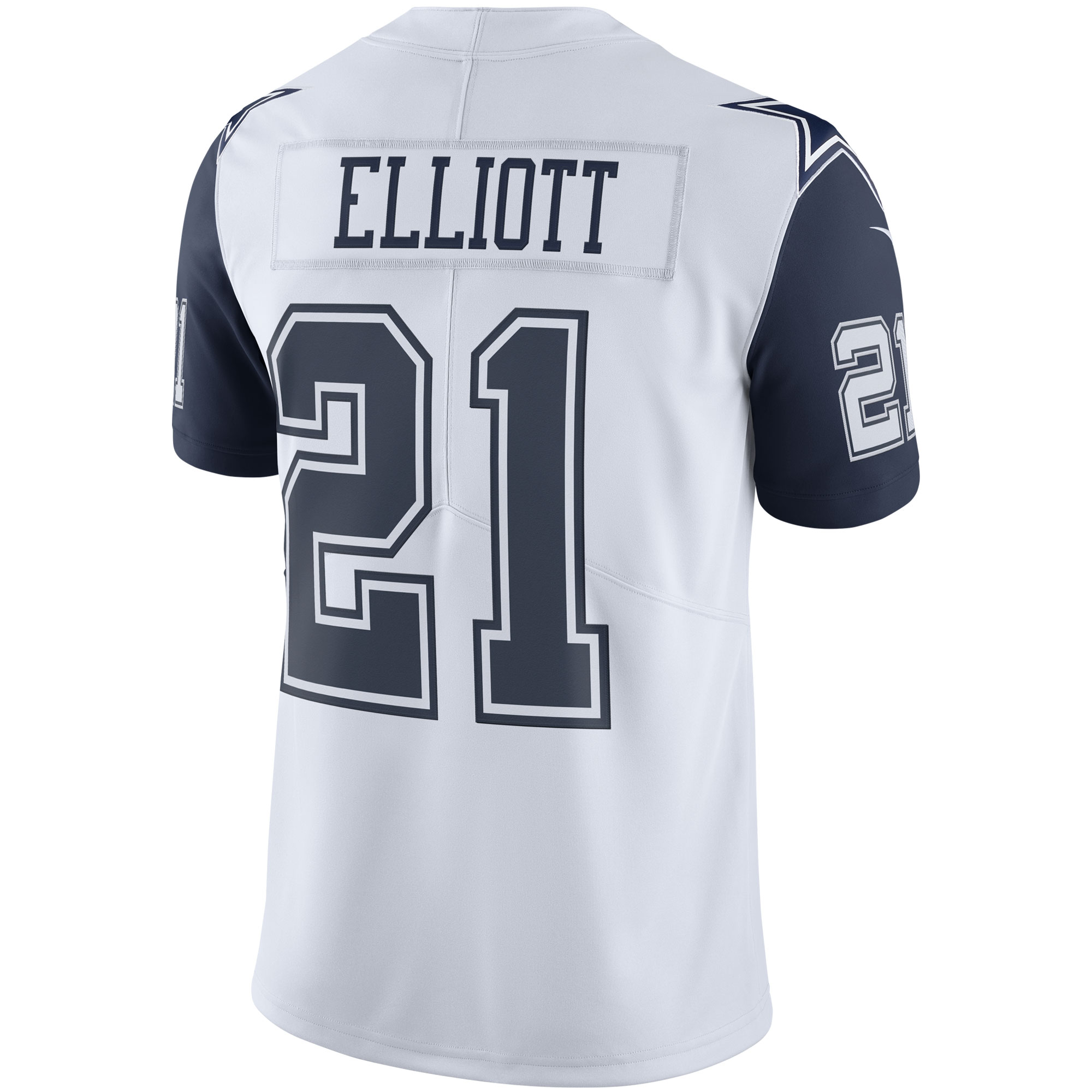 Men's Nike Ezekiel Elliott Dallas Cowboys White Color Rush Vapor Limited Jersey - Image 3