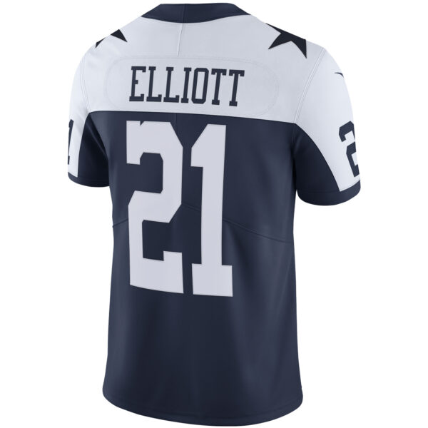 Men's Nike Ezekiel Elliott Navy Dallas Cowboys Alternate Vapor Limited Jersey - Image 3