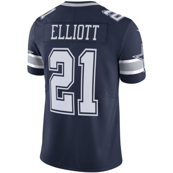 Men's Nike Ezekiel Elliott Navy Dallas Cowboys Vapor Limited Jersey - Image 3