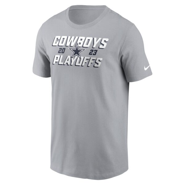 Men's Nike  Gray Dallas Cowboys 2023 NFL Playoffs Iconic T-Shirt - Image 2