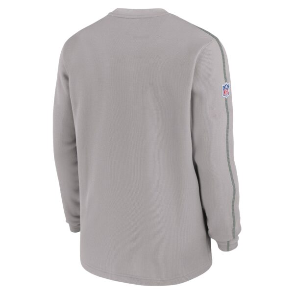 Men's Nike Gray Green Bay Packers Alternate Logo Coach Long Sleeve Top - Image 3