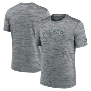 Men's Nike Gray Green Bay Packers Sideline Velocity Throwback Logo Performance T-Shirt